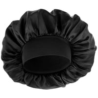 Silk Bonnet for Men, Satin Bonnet Double Layer Elastic Band Silk Sleep Cap Black Soft Adjustable Hair Cap Hair Wrap Large Bonnets for Women Sleeping