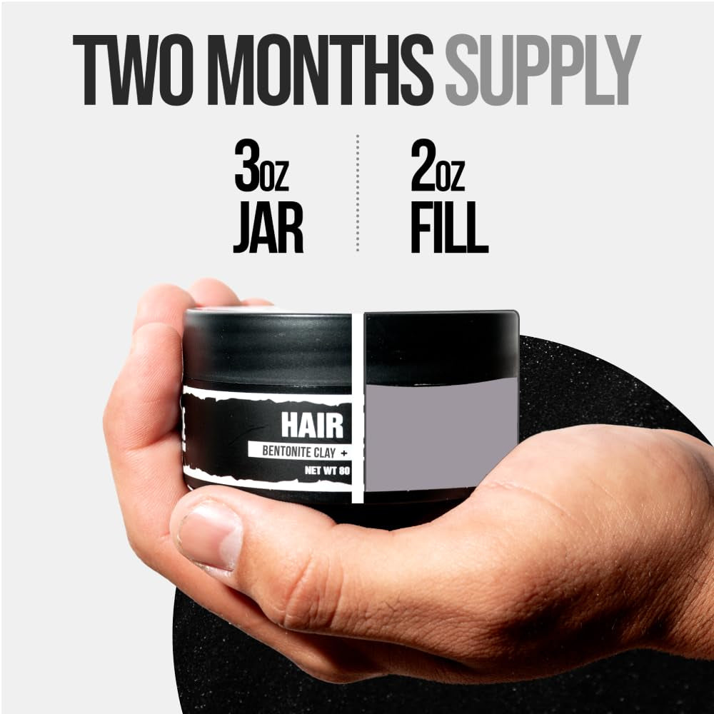 Hair Styling Clay - Medium Hold with Matte Finish for Volume and Texture - Non-Greasy Molding Cream for Men - Barber Approved (2.8 Oz)