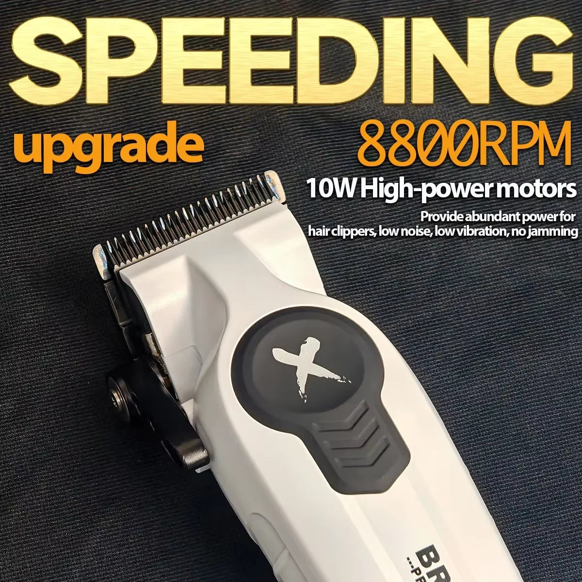 X Series FA1C White Gradient 8800RPM Professional Hair Clipper Equipped with Charging Dock Suitable for Men'S Hair Salon
