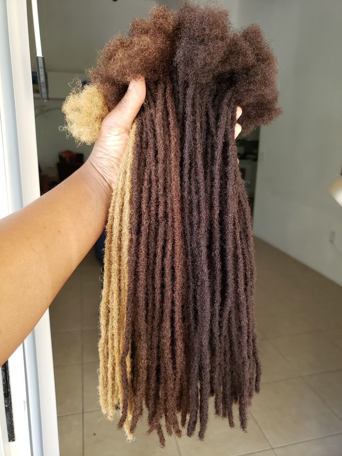 30 Strands Human Hair Dreadlock Extensions 10 inch 0.4 cm Handmade Permanent Locs Soft Natural Black Dreads Extensions for Men Women Kids,Can Be Dyed Bleached Curled