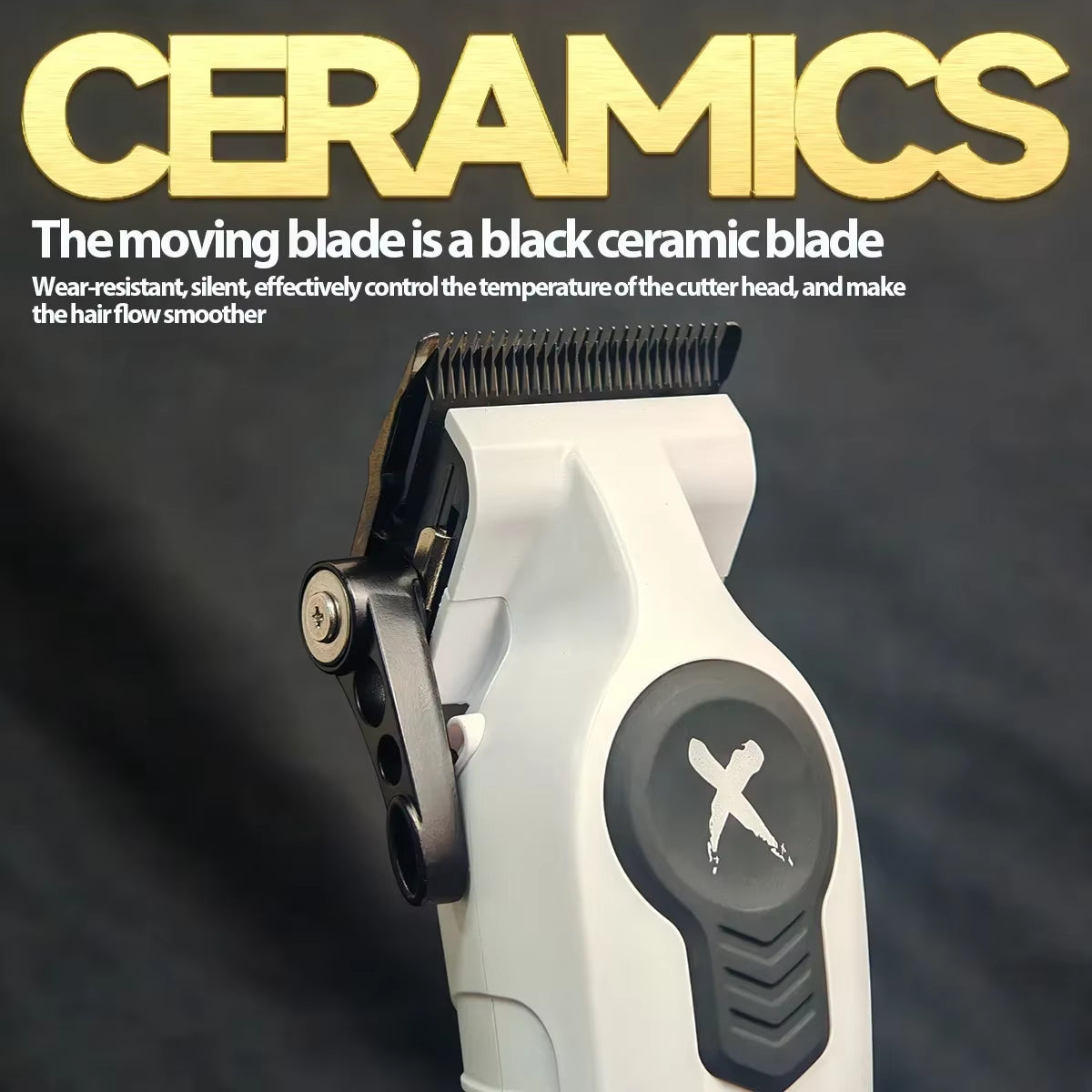 X Series FA1C White Gradient 8800RPM Professional Hair Clipper Equipped with Charging Dock Suitable for Men'S Hair Salon