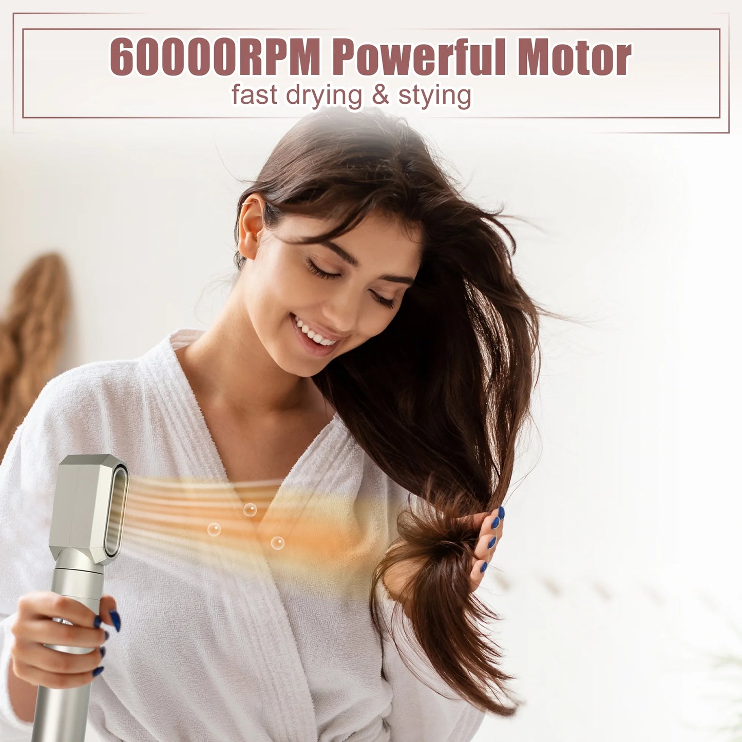 Hot Air Brush 5 in 1 Hair Dryer Brush Blow Dryer Brush Detachable Hair Dryer Styler Set Champagne