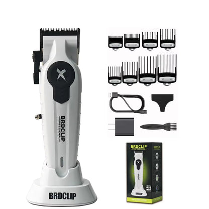 X Series FA1C White Gradient 8800RPM Professional Hair Clipper Equipped with Charging Dock Suitable for Men'S Hair Salon