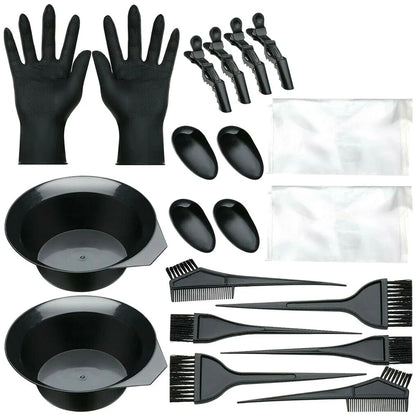 Hair Dye Coloring Kit Tinting Bowl Dye Brush Ear Cover Gloves Coloring DIY Tools
