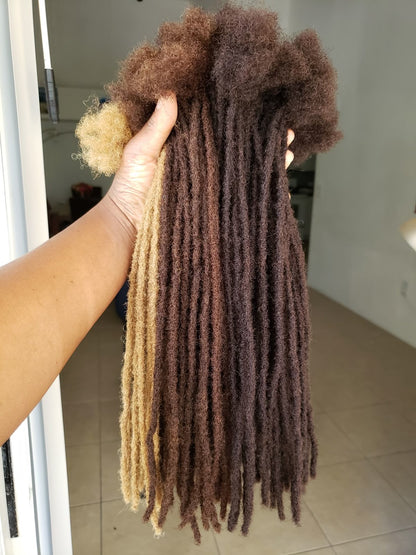 30 Strands Human Hair Dreadlock Extensions 10 inch 0.4 cm Handmade Permanent Locs Soft Natural Black Dreads Extensions for Men Women Kids,Can Be Dyed Bleached Curled
