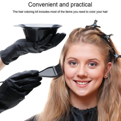 Hair Dye Coloring Kit Tinting Bowl Dye Brush Ear Cover Gloves Coloring DIY Tools
