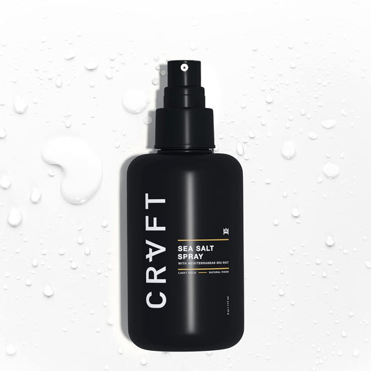 CRVFT Sea Salt Spray 6oz | Light Hold & Natural Finish | Enhances Volume & Texture | Suitable for All Hair Types & Lengths | Men's Texturizing Surf Spray | Made in the USA | Paraben & Sulfate Free [Scented]